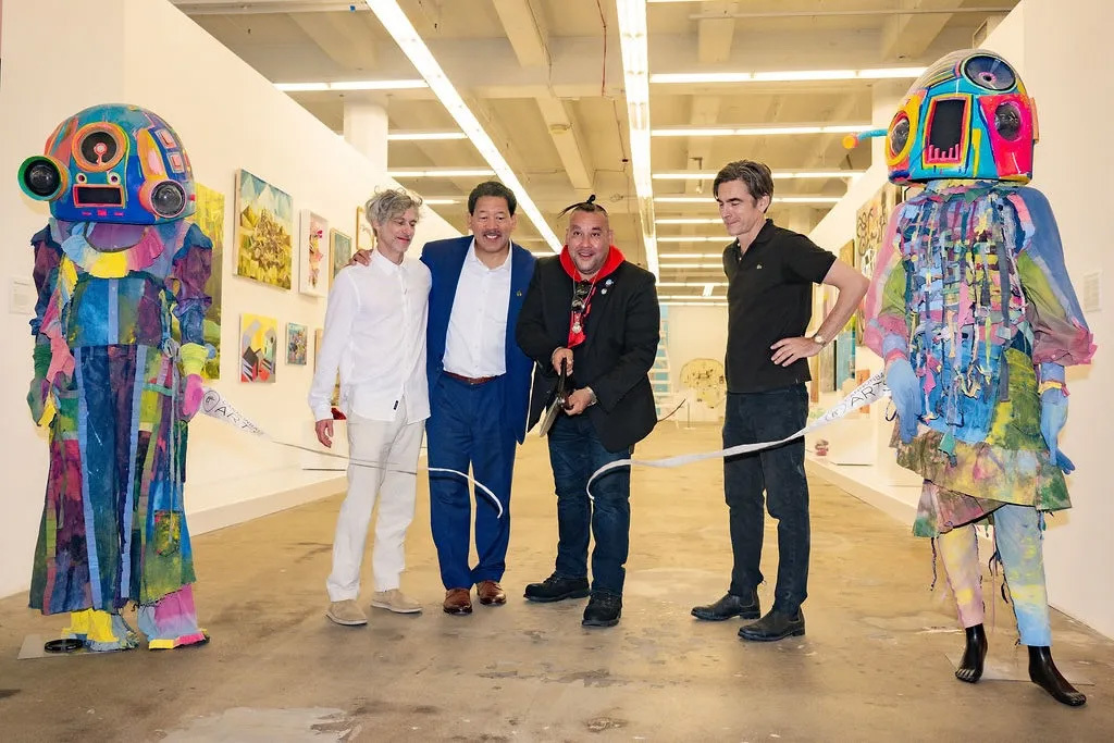 Mayor Bruce Harrell with stakeholders at the ribbon cutting of Cannonball Arts