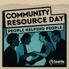 Community Resource Day Logo, Subtext reads "People Helping People".