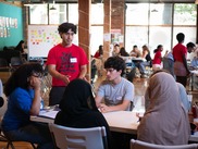 Group of young people talking