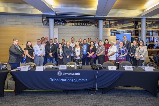 Mayor Harrell joined Tribal leaders, City officials, and community partners at the second biennial City of Seattle Tribal Nations Summit