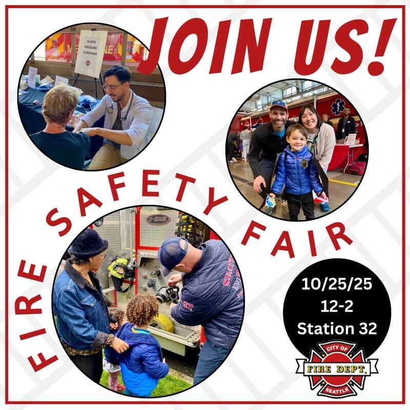 12 to 2 p.m. October 25 Fire Safety Fair at Station 32