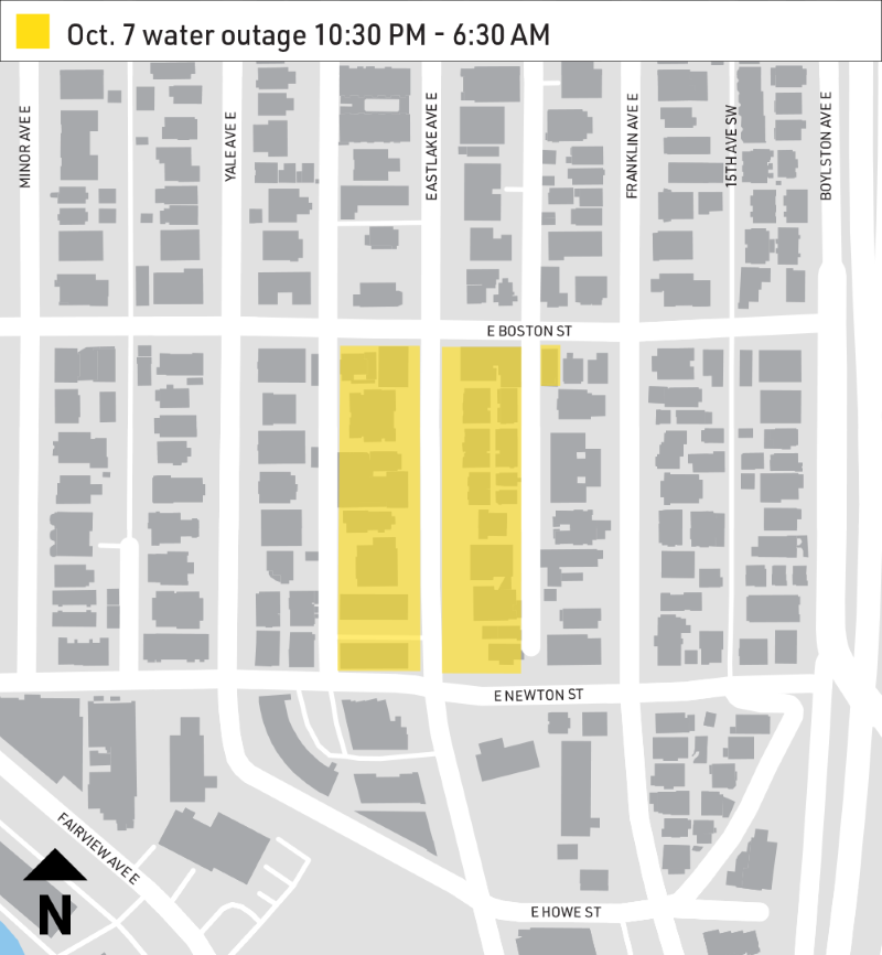 Oct. 7 water outage map