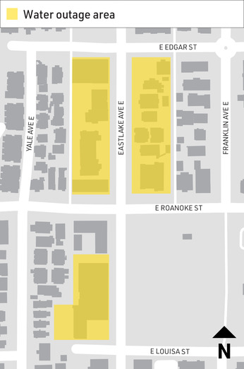 The properties highlighted in yellow will experience water outages on the night of November 3.