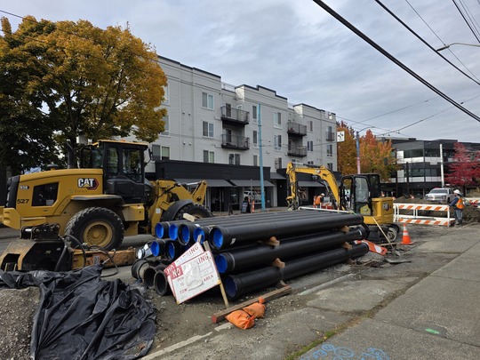 Water main pipes on Eastlake Ave E. 