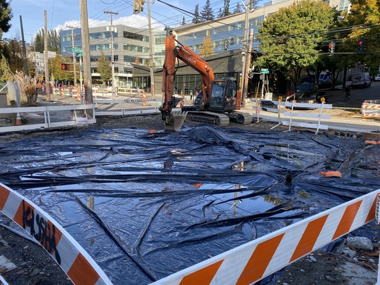 Crews prepare the street for new concrete. 