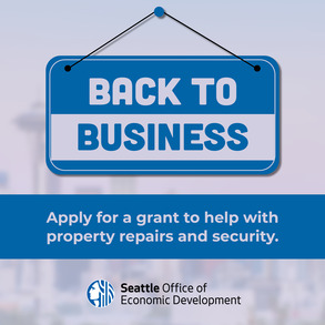 image of the skyline with back to business 