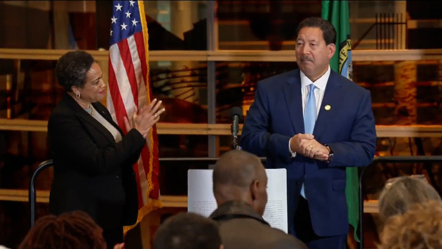 Mayor Bruce Harrell with his wife Joanne