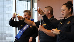 Chief Sansalone passes the torch to Sergeants Garcia and Torres