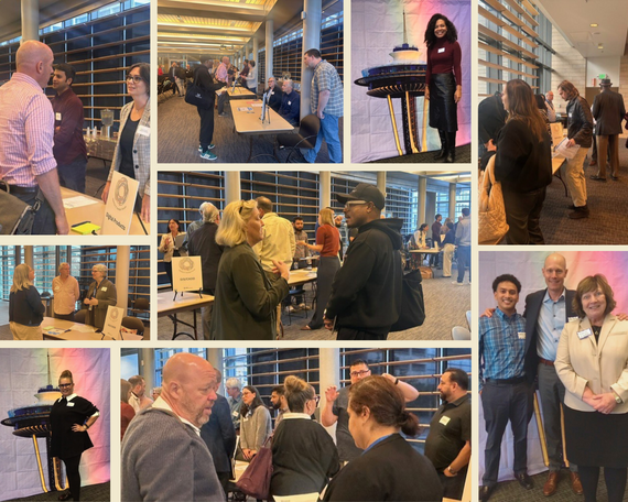 Collage of photos from an event