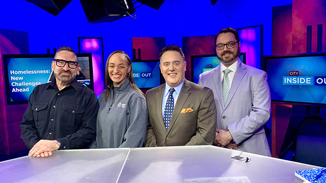 Brian Callanan with housing providers and homelessness advocates