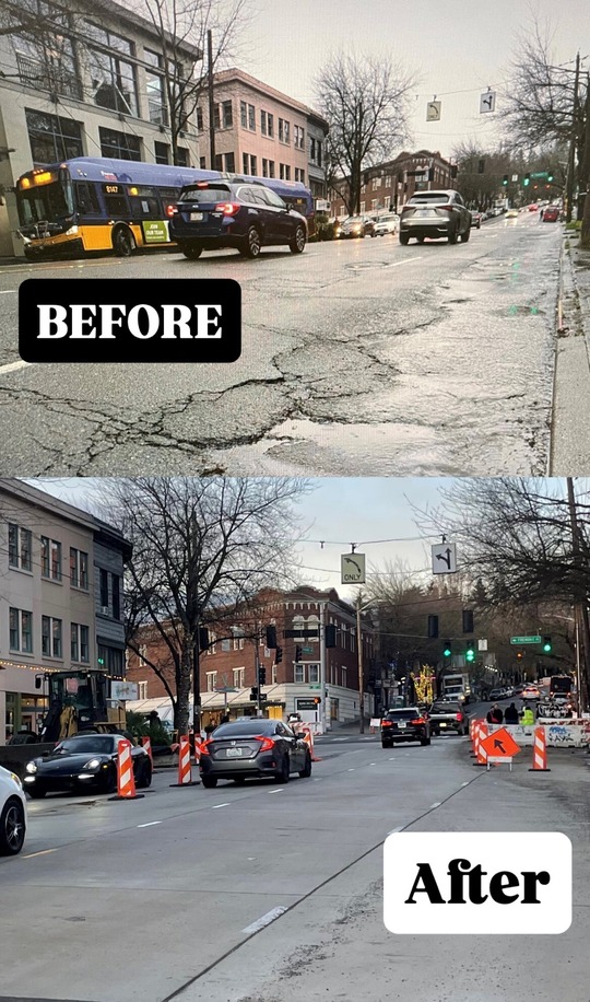 Route 40 Fremont before and after