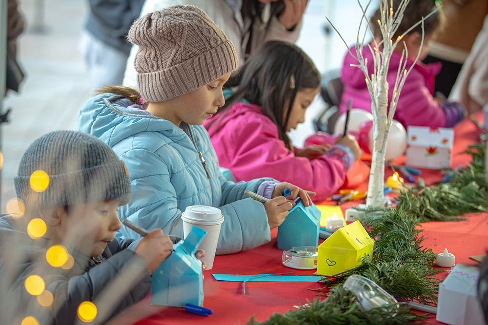 Children participating in arts and craft activities