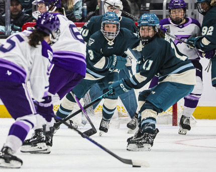 A women's ice hockey game between the Seattle Torrent and Minnesota Frost at Climate Pledge Arena