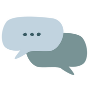 Clipart of two speech bubbles suggesting a conversation