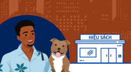 A person with a service dog.