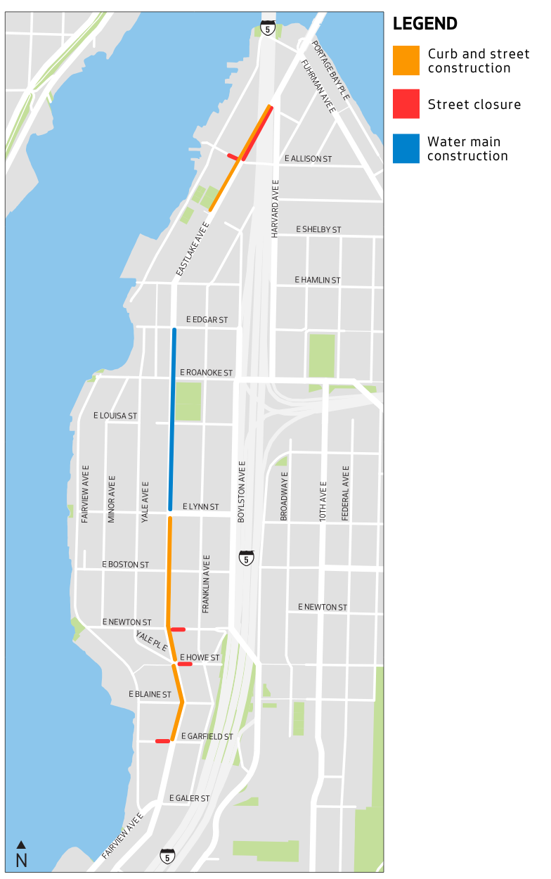 A map showing where we are working in the Eastlake neighborhood.