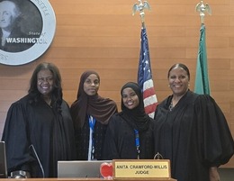 Legal Pathways interns pose with SMC judges