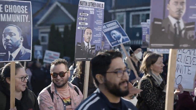 Members of the public participate during the annual MLK Day March
