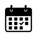 Icon of a simple black and white calendar