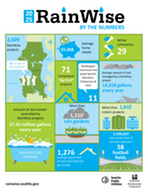Thumbnail of the green and blue infographic "RainWise by the Numbers" that is linked to in the next hyperlink