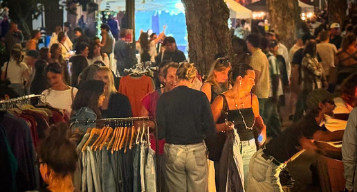People shopping at the Seattle Night Market