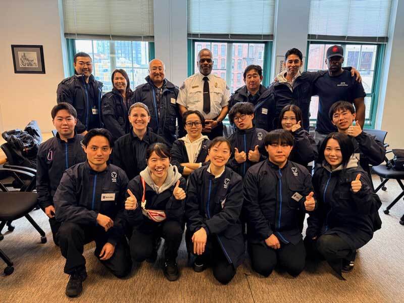 Group photo of the professors and students from Nippon Sports Science University