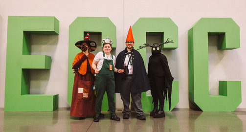 Fans dressed up in costumes attending the Emerald City Comic Con