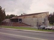 Color photo from 1975 showing the outside of the newly completed Meadowbrook Pool
