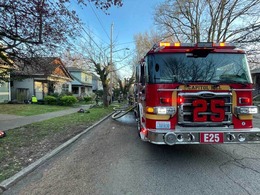 Fire Engine 25 on scene for a fatal residential fire
