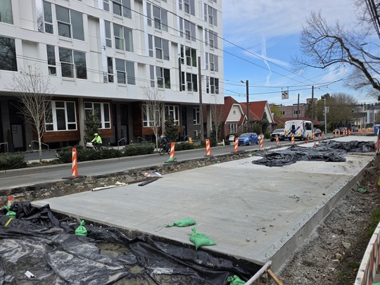 New concrete section on Eastlake Ave E. 