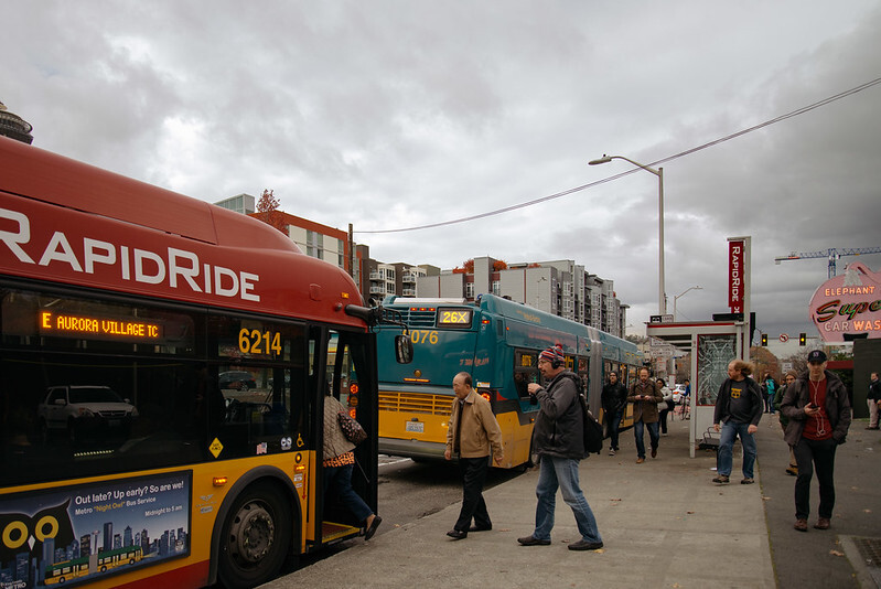 RapidRide bus stop.