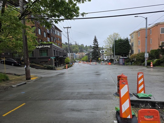 Near Aegis Living, both sides of Eastlake Ave E now have new concrete. 