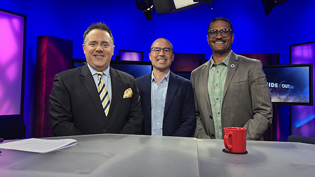 Brian Callanan with councilmembers Eddie Lin and Rob Saka