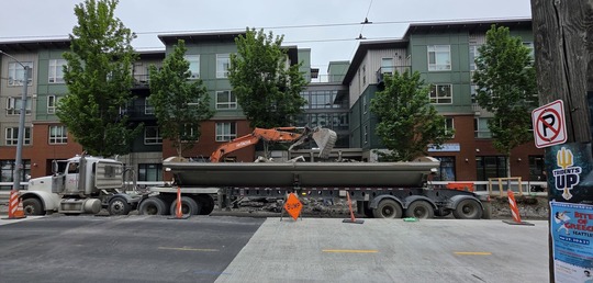 Crews remove old pavement from Eastlake Ave E.