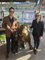 Beto Yarce at Pike Place Market holding bell