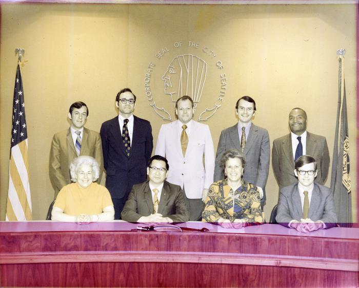 Color photo of Seattle City Council in 1972