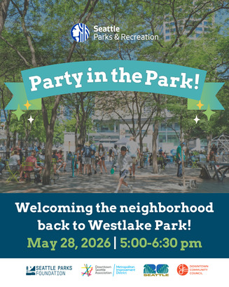 Graphic promoting the reopening of Westlake Park on May 28