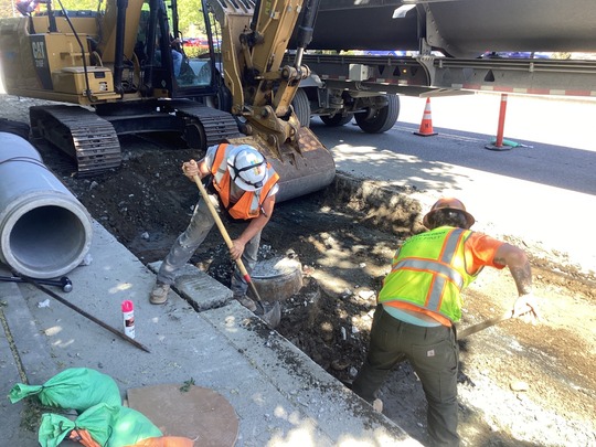 Construction progress in the project area as site preparation continues.