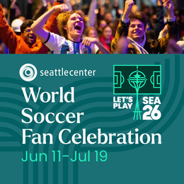 Let's Play Seattle graphic with photo of fans cheering