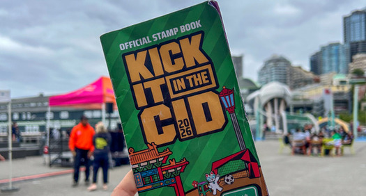 The front cover of the "Kick it in the C-ID" stamp book