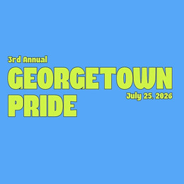 Blue and green Georgetown Pride graphic