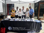 Staff tabling Juneteenth event