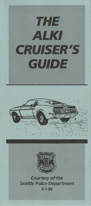 Cover of "The Alki Cruiser's Guide" SPD brochure featuring drawing of car