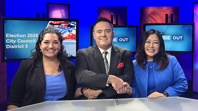 Brian Callanan with District 5 candidates Nilu Jenks and Julie Kang.