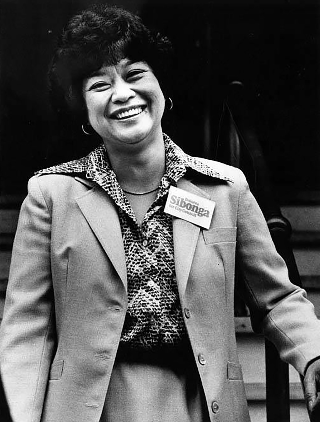 Dolores Sibonga campaigning for Seattle City Council, 1979