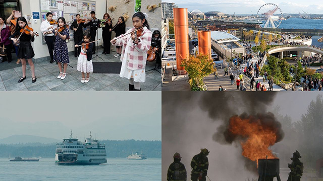 A four image collage of Seattle Channel programming.