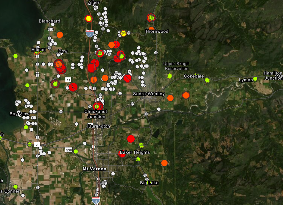 Map of water quality results