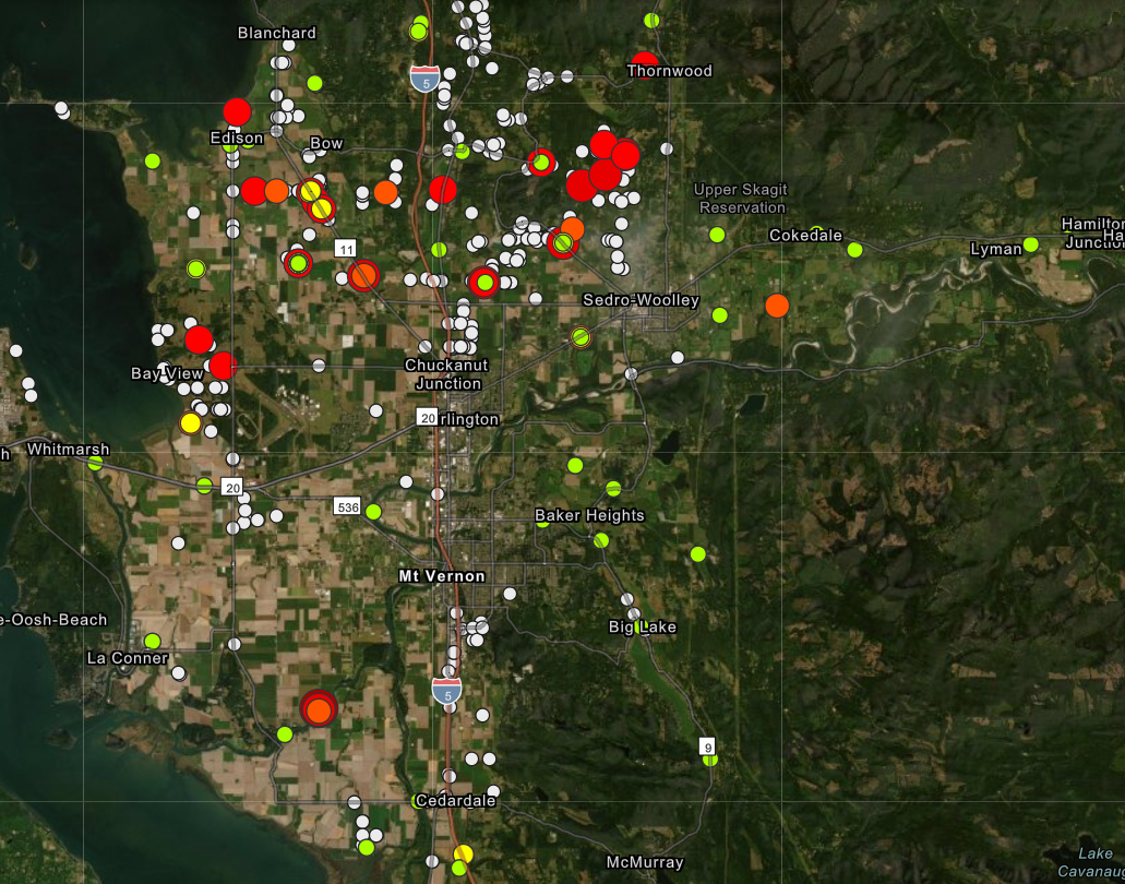 screen shot of the online water quality map