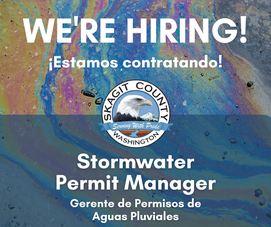 We're hiring! Stormwater Permit Manager. ¡Estamos contratando! Gerente de Permisos de Aguas Pluviales