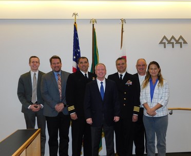 Photograph of County Councilmembers and Navy commanders
